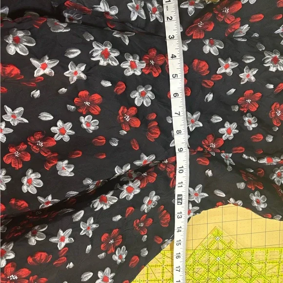 Adrianna Papell Black Dress with Red Floral Accents - Picture 8 of 10